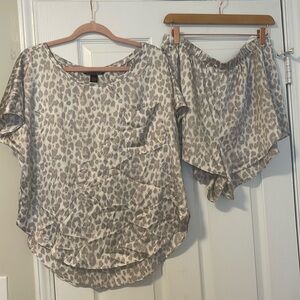 Victoria’s Secret leopard satin sleep short set